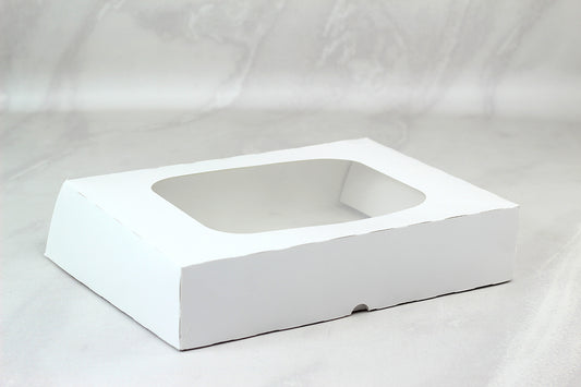 200 Cajas Para Donas Tipo Bandeja 2 Piezas. Blanca en Texcote. Medidas 17x8.5x4.5cm.