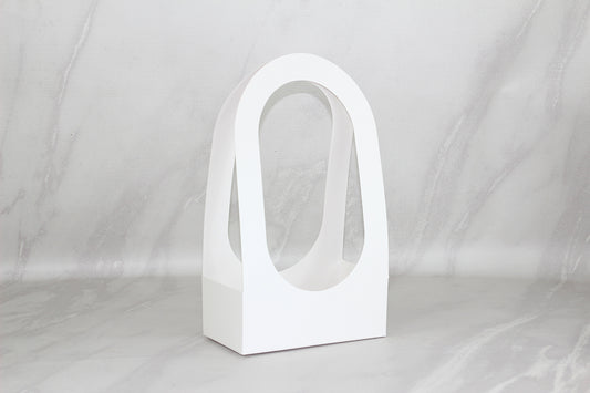 25 Canastas Rígidas Blancas para Floristerías Medidas: 22x38x12 cm.