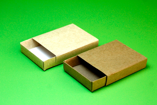 Ciento de Cajas de 2 Piezas con Tapadera Kraft. Medidas:10x8x3 cm.